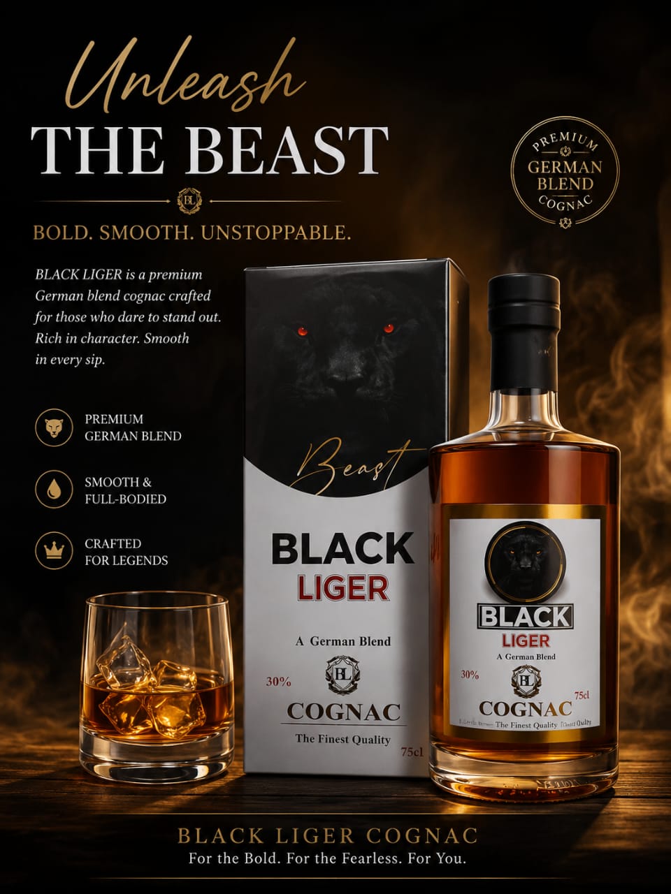 Black Liger premium German blend cognac
